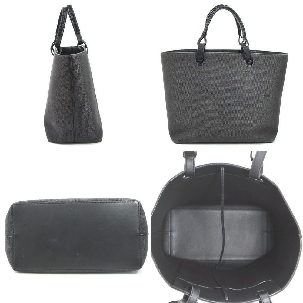 Loewe Bag Shoulder gray canvas 2way black Anagram tote leather Gray Black